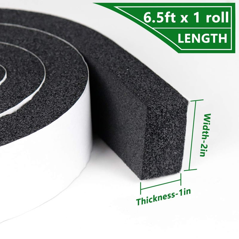 Forestchill Window Air Conditioner Foam Seal Tape with Strong Adhesive, 2 Inch Wide X 1 Inch Thick, High Resilience AC Insulating Foams Weather Strip, 6.5 Feet x 1 Roll - Image 2